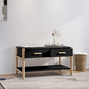 Schwarzer Couchtisch 82x48 cm
