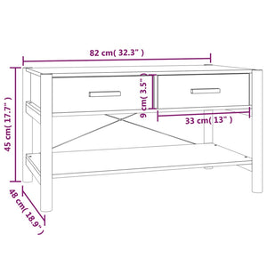 Schwarzer Couchtisch 82x48 cm