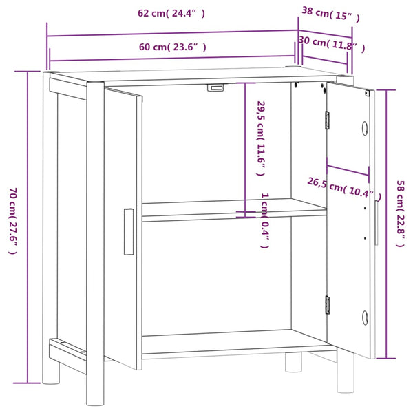 Schwarzes Sideboard 62x38x70 cm