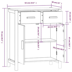 vidaXL Buffet 62x38x75 cm en bois d'ingénierie