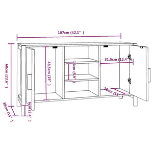 Sideboard Weiß 107 cm Holzwerkstoff