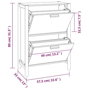 Weißer Schuhschrank 57,5x80 cm