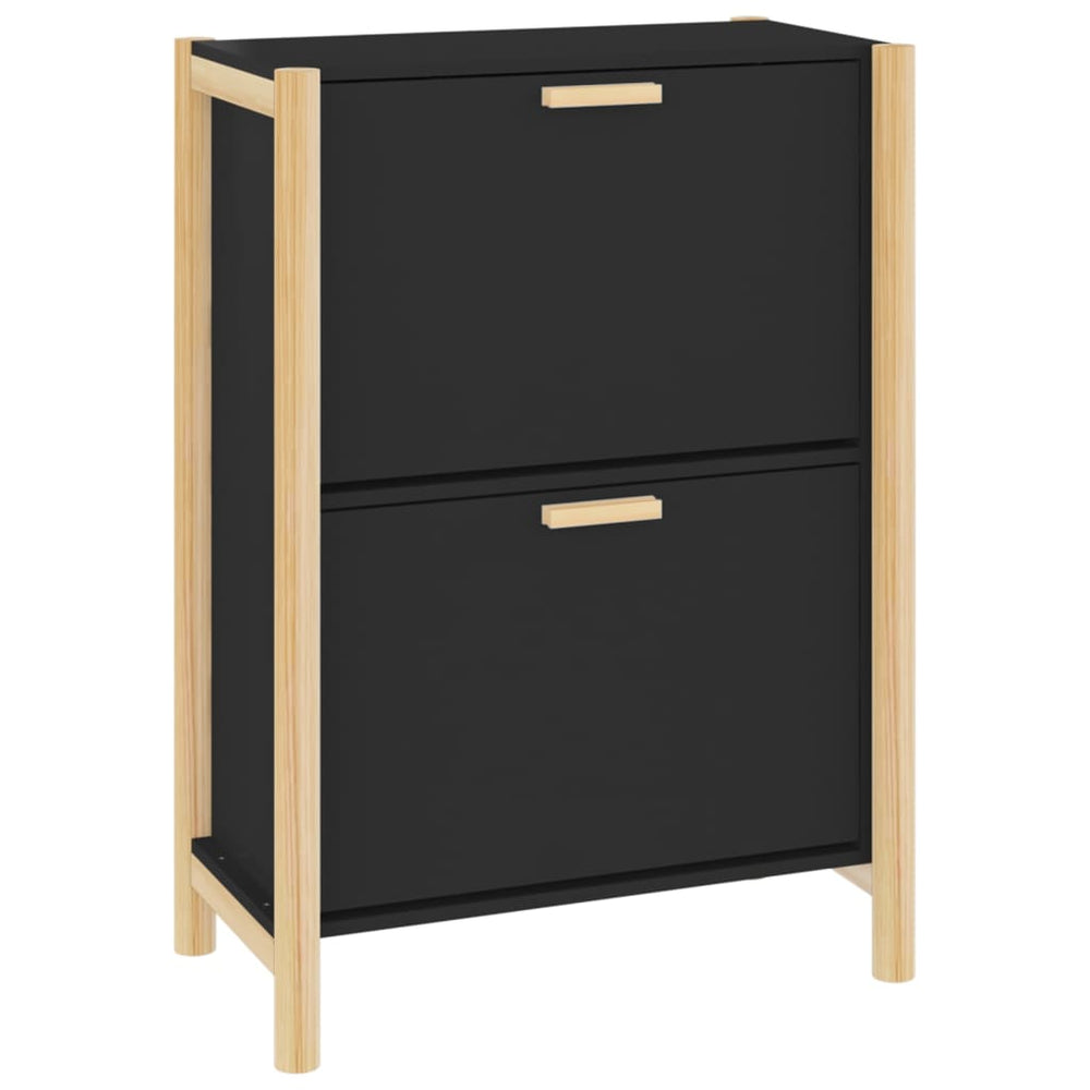 Schuhschrank Schwarz 57,5x33x80 cm