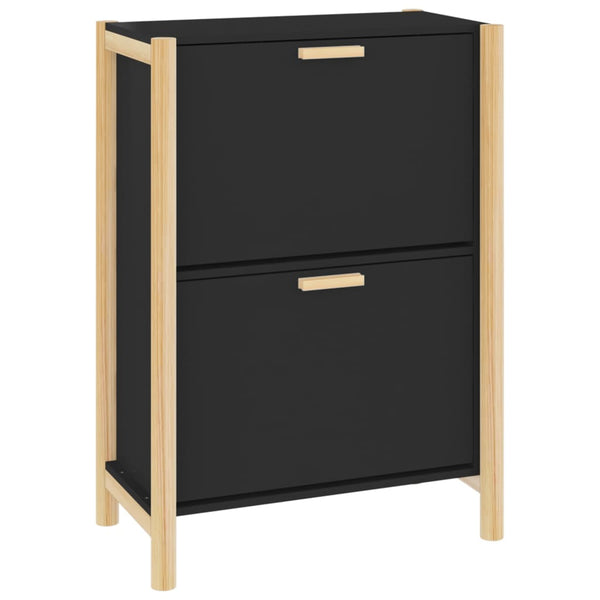 Schuhschrank Schwarz 57,5x33x80 cm