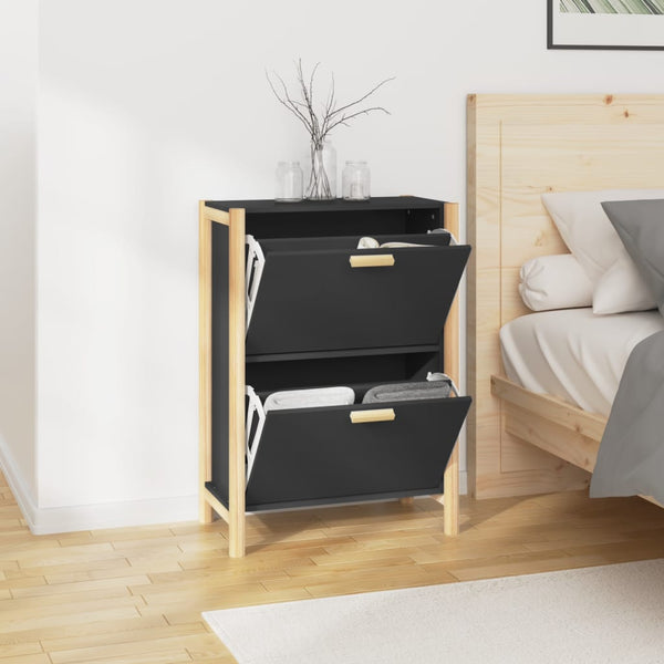 Schuhschrank Schwarz 57,5x33x80 cm