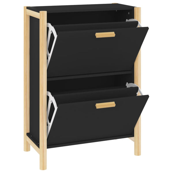 Schuhschrank Schwarz 57,5x33x80 cm