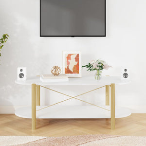 Weißer Couchtisch 110 cm Holzwerkstoff