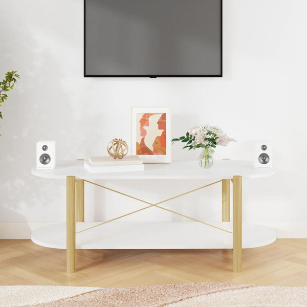 Weißer Couchtisch 110 cm Holzwerkstoff