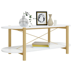 Weißer Couchtisch 110 cm Holzwerkstoff