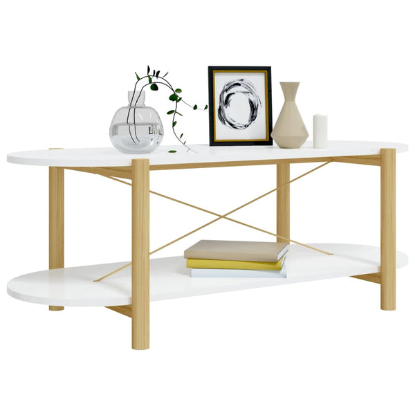 Weißer Couchtisch 110 cm Holzwerkstoff