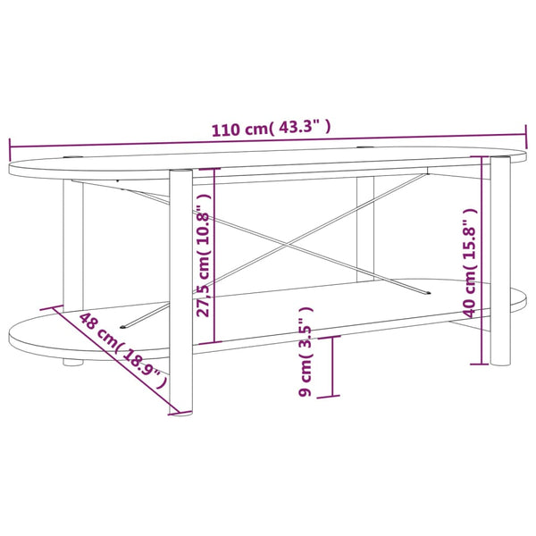 Weißer Couchtisch 110 cm Holzwerkstoff