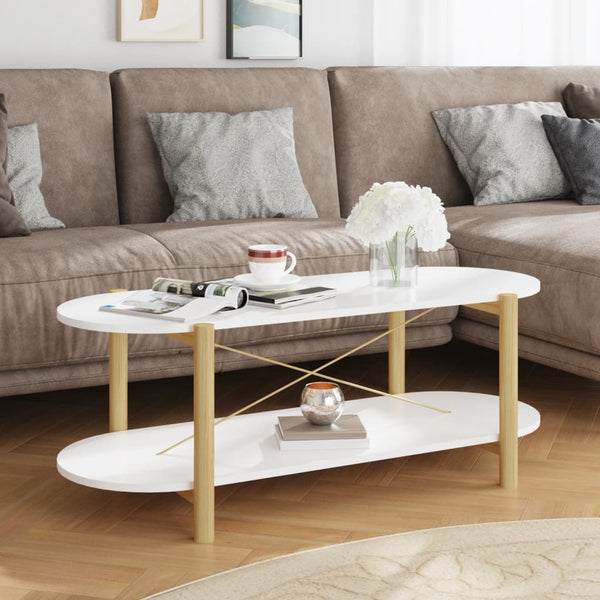 Weißer Couchtisch 110 cm Holzwerkstoff