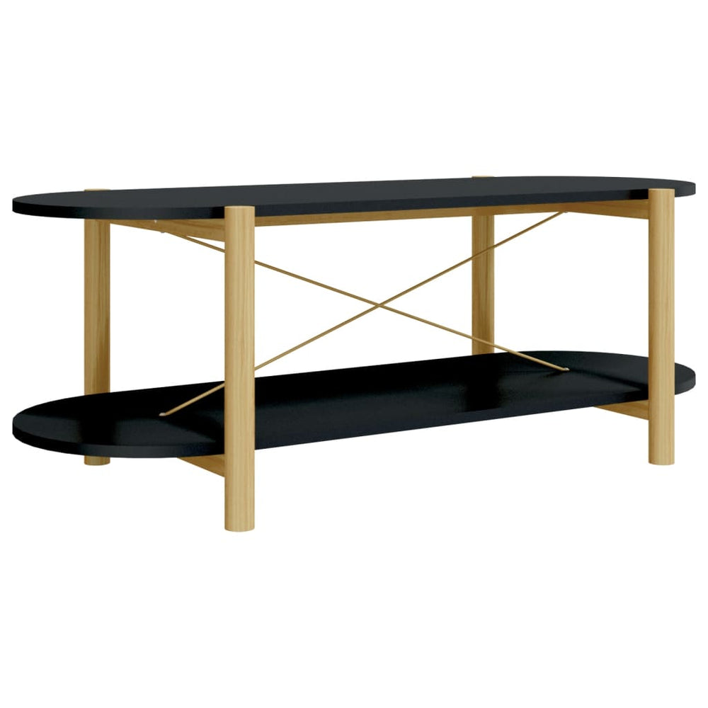 vidaXL Table basse noire 110x48x40 cm en bois d'ingénierie