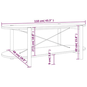 Schwarzer Couchtisch 110 cm