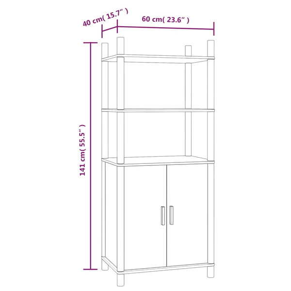 Weißes Highboard 60x40x141 cm