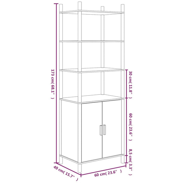Weißes Highboard 60x40x173cm