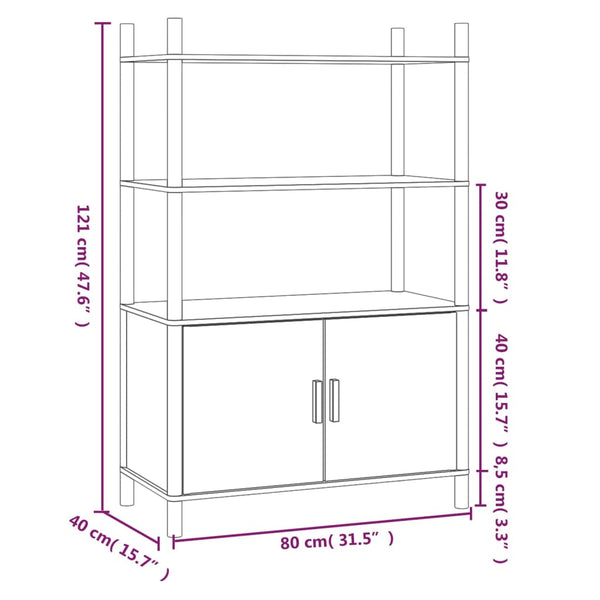 Buffet haut vidaXL 80x40x121 cm Aggloméré