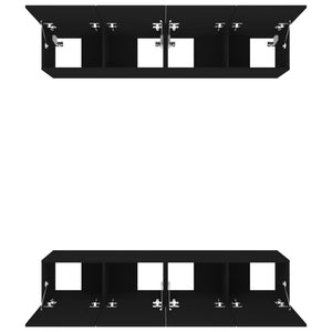 TV-Schränke 4 Stk. Schwarz 80x30x30 cm Holzwerkstoff