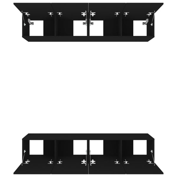 TV-Schränke 4 Stk. Schwarz 80x30x30 cm Holzwerkstoff
