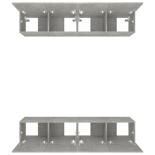 TV-Schränke 4 Stk. Betongrau 80x30x30 cm Holzwerkstoff