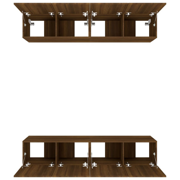 TV-Schränke 4 Stk. Braun Eichen-Optik 80x30x30 cm Holzwerkstoff
