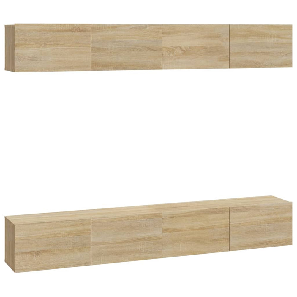 TV-Wandschränke 4 Stk. Sonoma-Eiche 100x30x30 cm