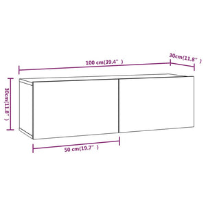 TV-Wandschränke 4 Stk. Grau Sonoma 100x30x30 cm