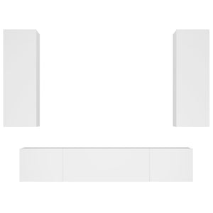 4-tlg. TV-Schrank-Set Weiß Holzwerkstoff