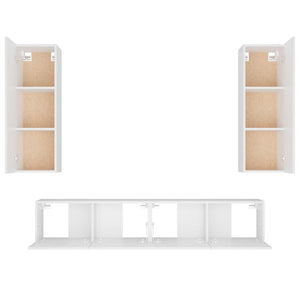 4-tlg. TV-Schrank-Set Weiß Holzwerkstoff