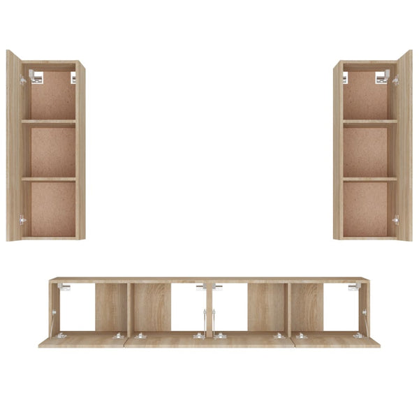 4-tlg. TV-Schrank-Set Sonoma-Eiche Holzwerkstoff