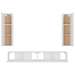 4-tlg. TV-Schrank-Set Weiß Holzwerkstoff