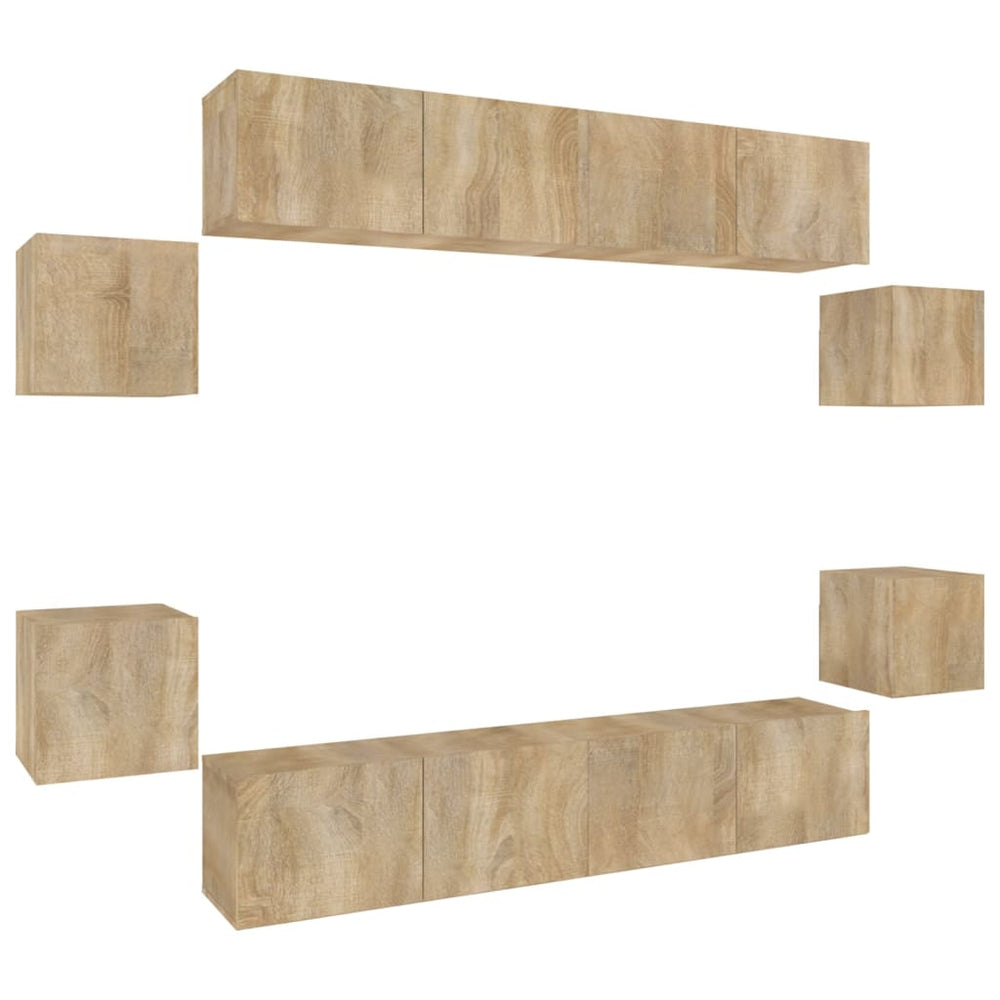 8-tlg. TV-Schrank-Set Sonoma-Eiche Holzwerkstoff