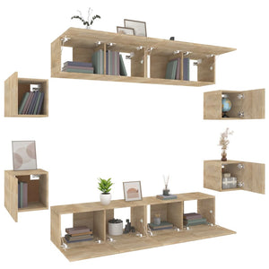 8-tlg. TV-Schrank-Set Sonoma-Eiche Holzwerkstoff