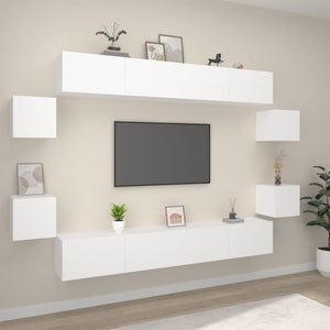 8-tlg. TV-Schrank-Set Weiß Holzwerkstoff
