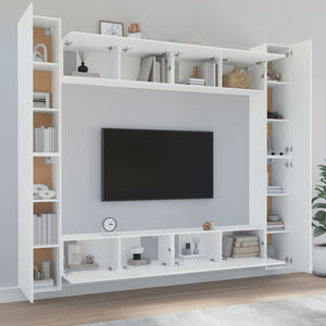 8-tlg. TV-Schrank-Set Weiß Holzwerkstoff