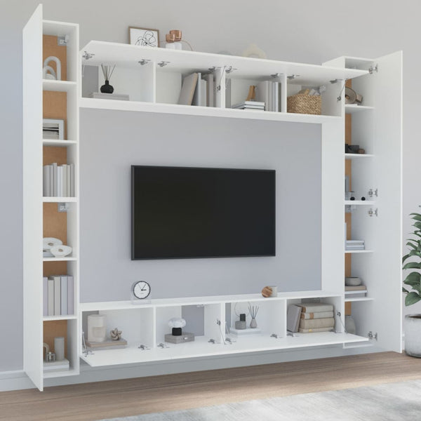 8-tlg. TV-Schrank-Set Weiß Holzwerkstoff