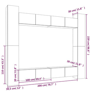 8-tlg. TV-Schrank-Set Weiß Holzwerkstoff