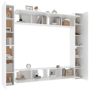 8-tlg. TV-Schrank-Set Weiß Holzwerkstoff