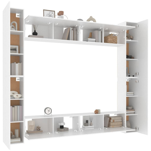 8-tlg. TV-Schrank-Set Weiß Holzwerkstoff