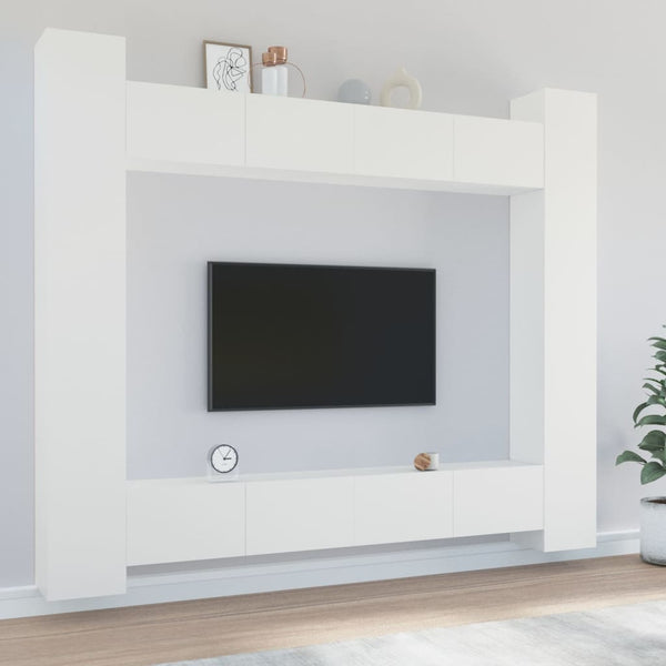 8-tlg. TV-Schrank-Set Weiß Holzwerkstoff
