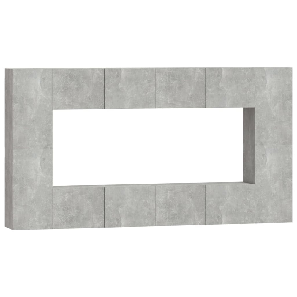 8-tlg. TV-Schrank-Set Betongrau Holzwerkstoff