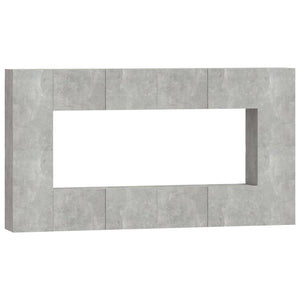 8-tlg. TV-Schrank-Set Betongrau Holzwerkstoff