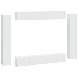 8-tlg. TV-Schrank-Set Weiß Holzwerkstoff