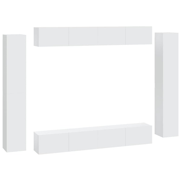 8-tlg. TV-Schrank-Set Weiß Holzwerkstoff
