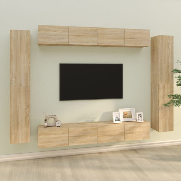 8-tlg. TV-Schrank-Set Sonoma-Eiche Holzwerkstoff