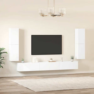 7-tlg. TV-Schrank-Set Weiß Holzwerkstoff