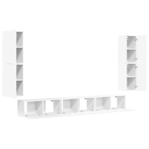 7-tlg. TV-Schrank-Set Weiß Holzwerkstoff