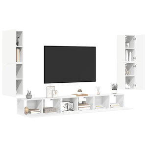7-tlg. TV-Schrank-Set Weiß Holzwerkstoff