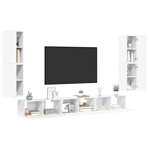 7-tlg. TV-Schrank-Set Weiß Holzwerkstoff