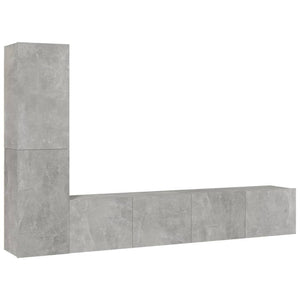 4-tlg. TV-Schrank-Set Betongrau Holzwerkstoff